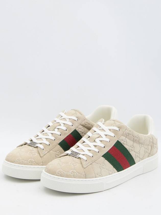 Web Ace GG Supreme Low Top Sneakers Beige Ebony - GUCCI - BALAAN 3