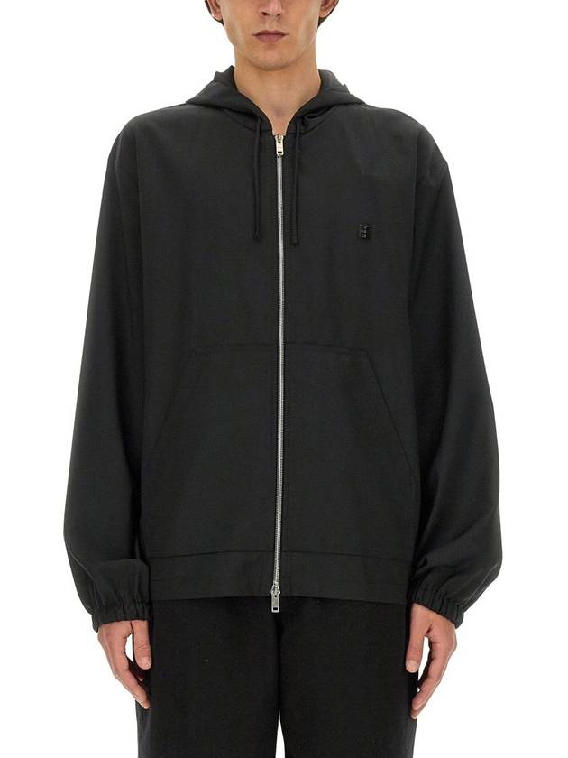 4G Detail Wool Zip-Up Hoodie Black - GIVENCHY - BALAAN 2