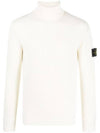 Men's Logo Patch Turtleneck White - STONE ISLAND - BALAAN 2