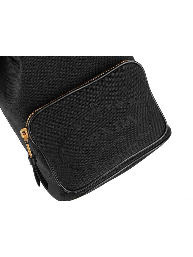 Logo Jacquard Lettering Bucket Bag Black - PRADA - BALAAN 8