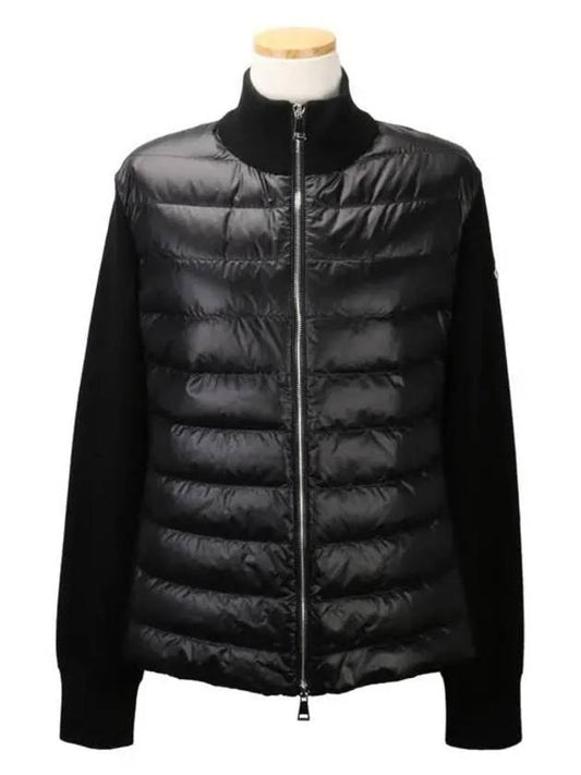 Tricot Padded Wool Cardigan Black - MONCLER - BALAAN 2