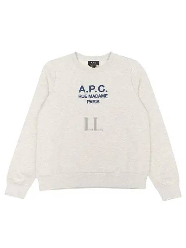 Women's TINa Logo Sweat Sweatshirt Heather Ecru - A.P.C. - BALAAN 2