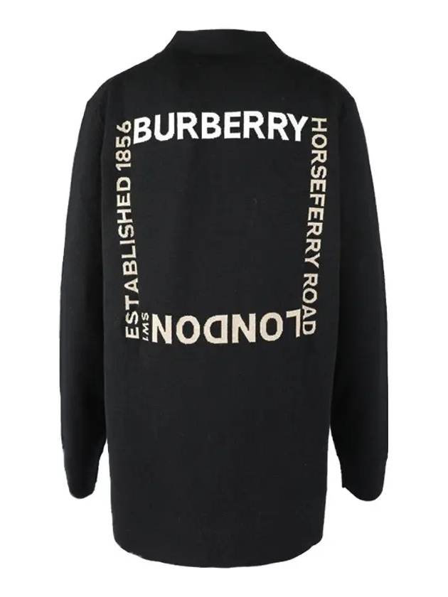 bag logo V-neck cardigan black - BURBERRY - BALAAN.