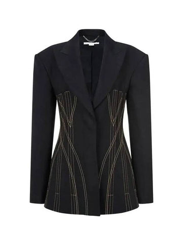 STELLA McCARTNEY Stitched Corset Jacket Black - STELLA MCCARTNEY - BALAAN 1