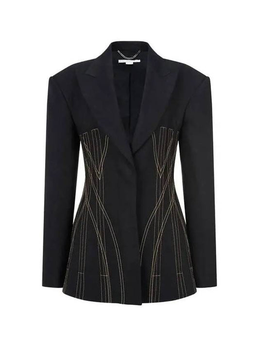 STELLA McCARTNEY Stitched Corset Jacket Black - STELLA MCCARTNEY - BALAAN 1