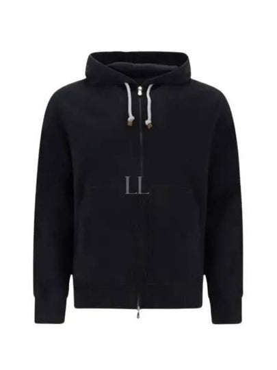 Tech Cotton Zip-Up Hoodie Black - BRUNELLO CUCINELLI - BALAAN 2