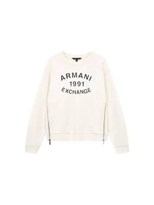 Women s Side Zipper Logo Sweatshirt Cream 271971 - ARMANI EXCHANGE - BALAAN 1