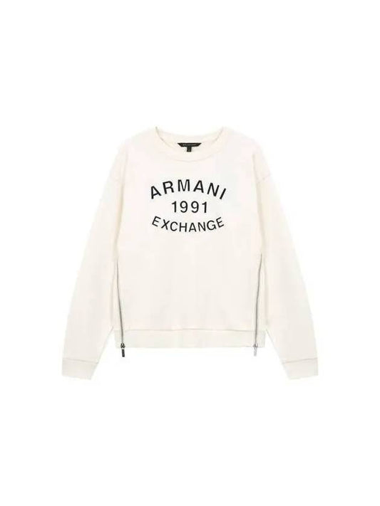 Women s Side Zipper Logo Sweatshirt Cream 271971 - ARMANI EXCHANGE - BALAAN 1