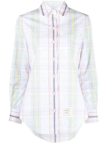 Madras Seersucker Shirt Green - THOM BROWNE - BALAAN 1