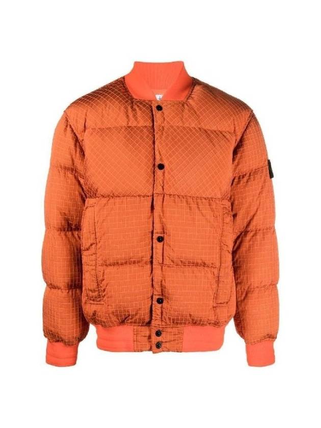 Macro Ripstop Nylon Metal Down Jacket Orange - STONE ISLAND - BALAAN 1