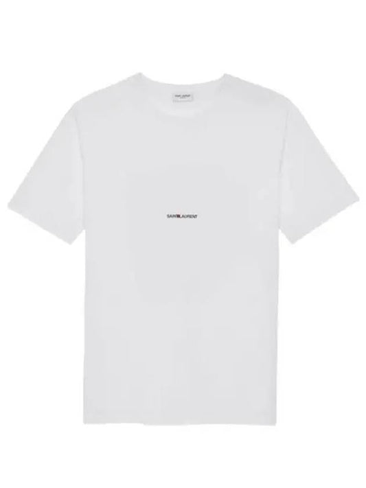 Rive Gauche Short Sleeve T-Shirt White - SAINT LAURENT - BALAAN 2