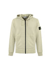 Cotton Fleece Garment Dyed Zip Up Hoodie Cream - STONE ISLAND - BALAAN 2