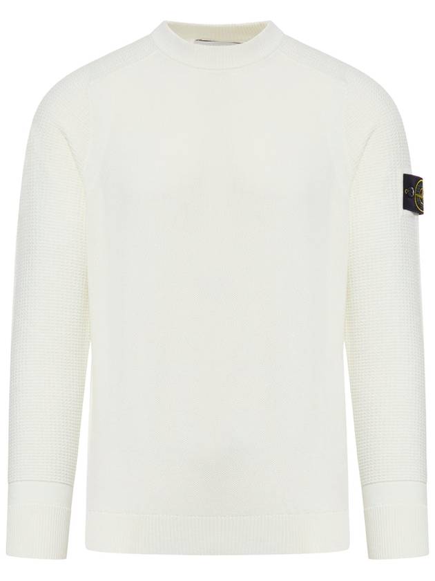 Compass Motif Knit Top White - STONE ISLAND - BALAAN 2