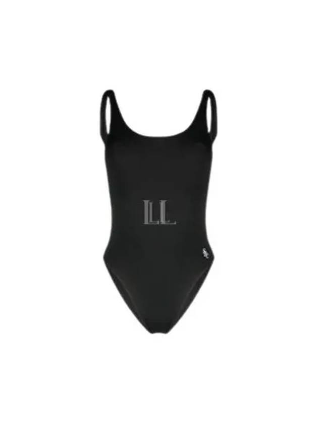 Carla SRC Logo Print One Piece Swimsuit Black - SPORTY & RICH - BALAAN 2