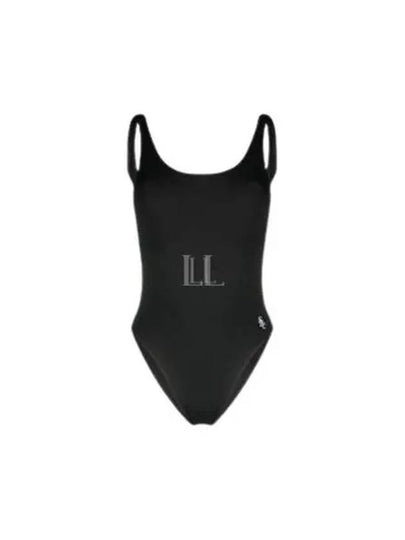 Carla SRC Logo Print One Piece Swimsuit Black - SPORTY & RICH - BALAAN 2