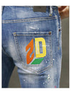 Logo Crop Distressed Jeans Blue - DSQUARED2 - BALAAN 10