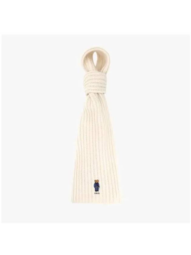 WC0523 105 Solid Denim Bare Rib Knit Muffler - POLO RALPH LAUREN - BALAAN 5