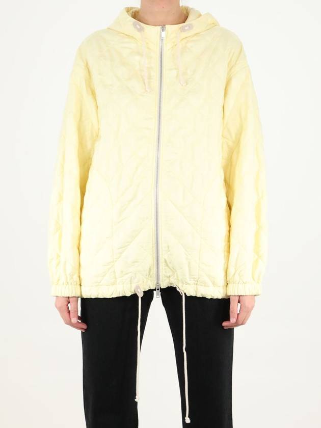 Silk Quilted Hooded Jacket Yellow - JIL SANDER - BALAAN 2