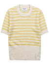 Striped jersey stitch short sleeve knit FKA413A Y8007 740 - THOM BROWNE - BALAAN 10