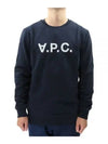 Men's VPC Logo Print Crew Neck Sweatshirt Navy - A.P.C. - BALAAN 2