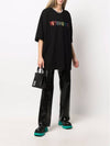 Multi Color Crystal Logo Short Sleeve T-Shirt Black - VETEMENTS - BALAAN 5