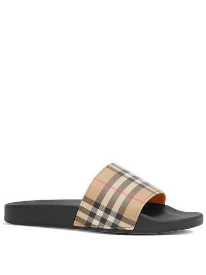 Check Furley Slippers Beige - BURBERRY - BALAAN 2