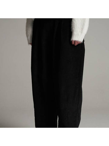 Dart Banding Corduroy Wide Pants Black - TENER - BALAAN 1