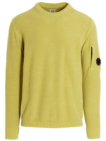 Lens Wappen Crew Neck Knit Top Yellow - CP COMPANY - BALAAN 1