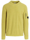 Lens Wappen Crew Neck Knit Top Yellow - CP COMPANY - BALAAN 1