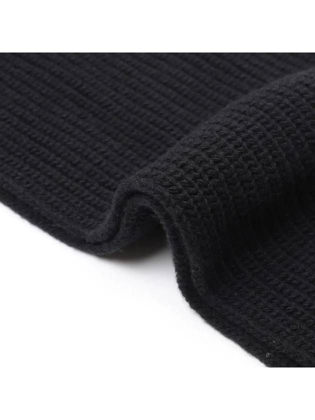 Logo Ribbed Wool Muffler Black - CELINE - BALAAN 4