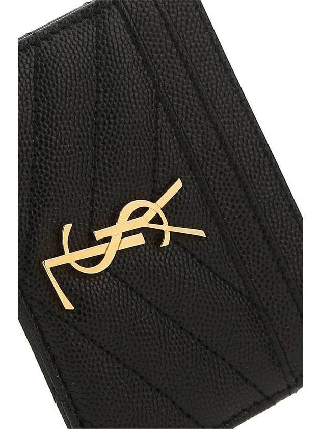 Gold Hardware Matelasse Caviar Leather Card Wallet Black - SAINT LAURENT - BALAAN 6