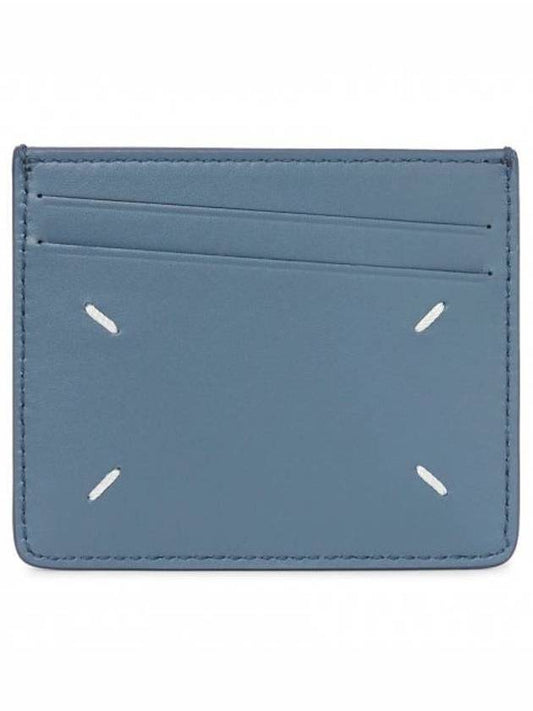 Stitched Diagonal Card Wallet Blue - MAISON MARGIELA - BALAAN.