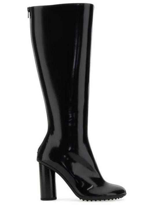 Women's Atomic Leather Knee High Long Boots Black - BOTTEGA VENETA - BALAAN 1