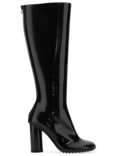 WoMen's Atomic Leather Knee High Long Boots Black - BOTTEGA VENETA - BALAAN 1