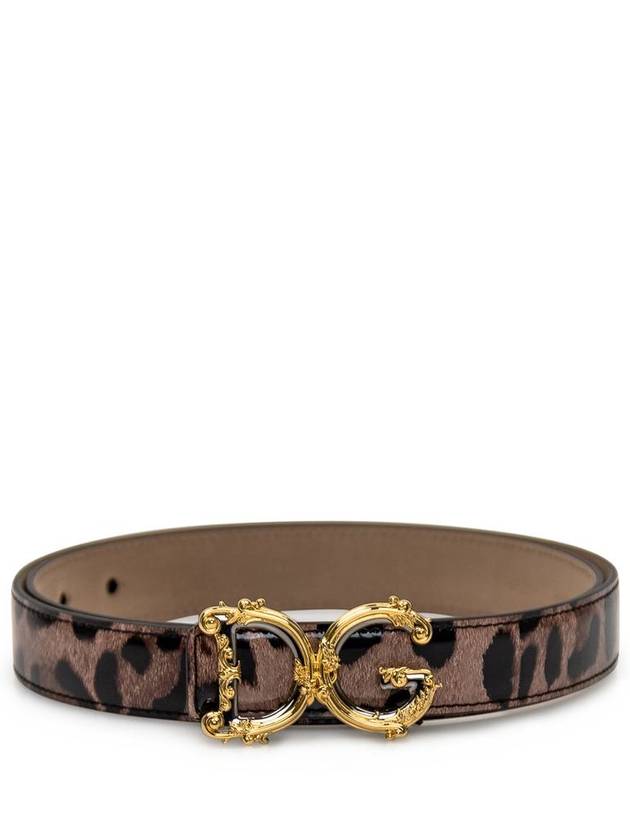 POLISHED leather belt WITH DG logo buckle BE1348AM568 HA93M LEO B0170476073 - DOLCE&GABBANA - BALAAN 2