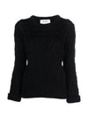 Merino Crisscross Cable Stitch Crewneck Knit Top Navy - THOM BROWNE - BALAAN 2