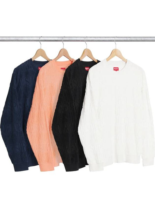 Logo Stripe Terry Crewneck Peach - SUPREME - BALAAN 2