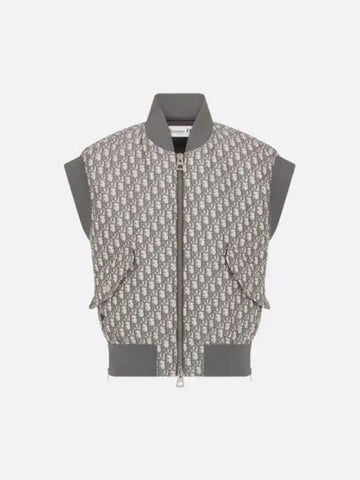 Technical Taffeta Oblique Motif Vest Grey - DIOR - BALAAN 1