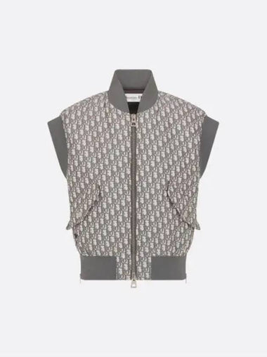 Technical Taffeta Oblique Motif Vest Grey - DIOR - BALAAN 1