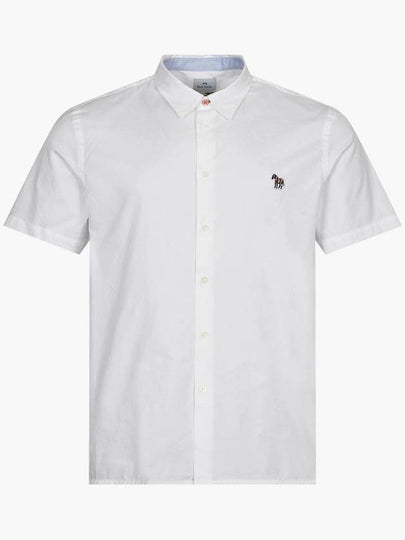 Zebra Patch Casual Fit Short Sleeve Shirt White - PAUL SMITH - BALAAN 2