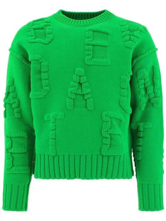 Logo Round Sweater Knit Green - BOTTEGA VENETA - BALAAN.
