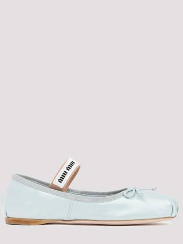 Logo Patch Satin Bow Ballerina Shoes 5F794D QU6 F0D30 LAGO - MIU MIU - BALAAN 1