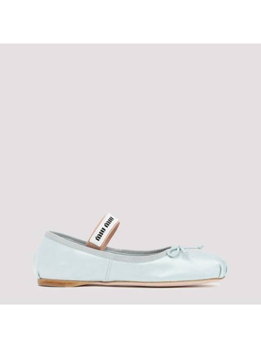 Logo Patch Satin Bow Ballerina Shoes 5F794D QU6 F0D30 LAGO - MIU MIU - BALAAN 1