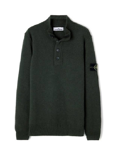 Wappen Patch Button Knit Top Khaki - STONE ISLAND - BALAAN 2