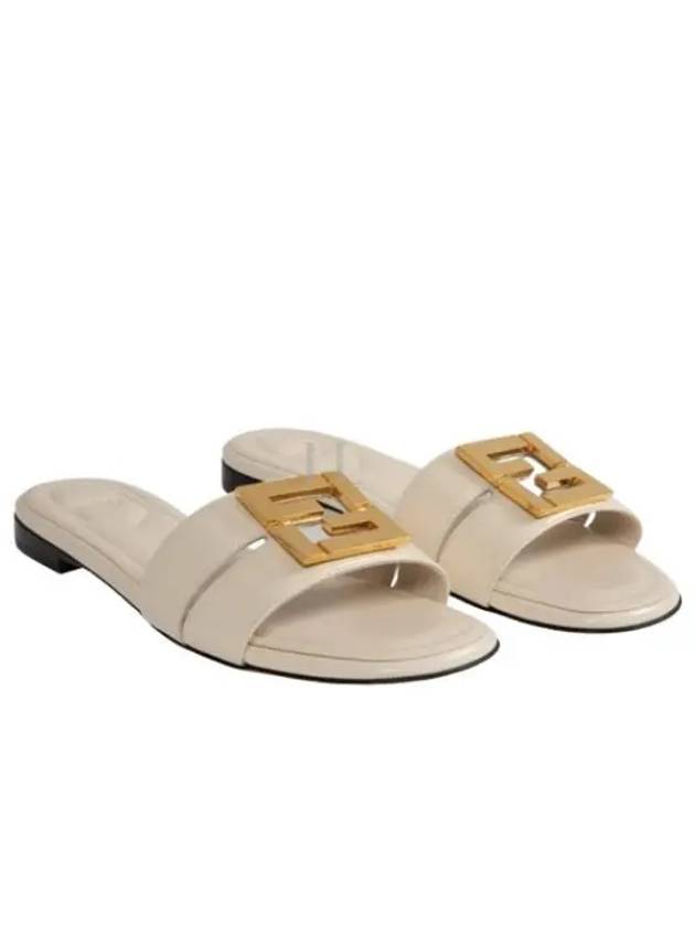 F Fold Leather Sandals White - FENDI - BALAAN 2