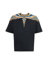 Optical Wings Printed Short Sleeve T-shirt Black - MARCELO BURLON - BALAAN 2