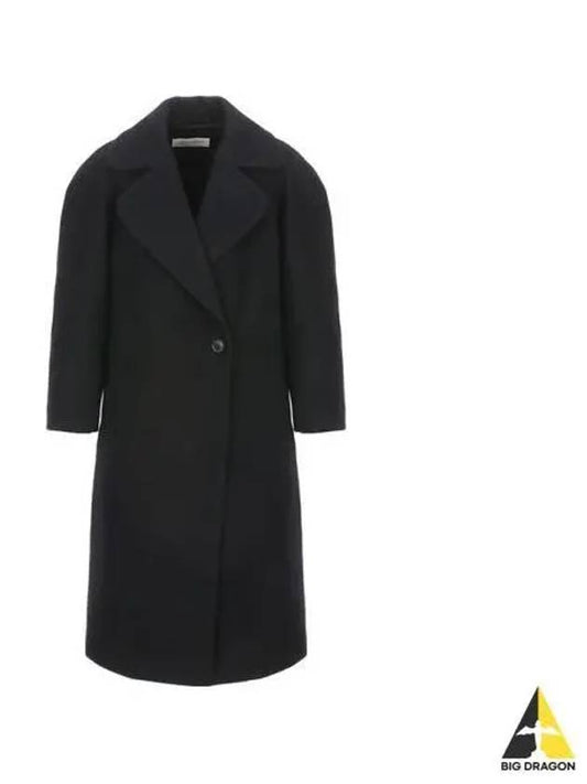 Dries Van Noten Single Button Long Coat Black Charcoal 0102835225 - DRIES VAN NOTEN - BALAAN 1