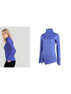 Golf women s diagonal cut high neck t shirt blue - HENRY STUART - BALAAN 3