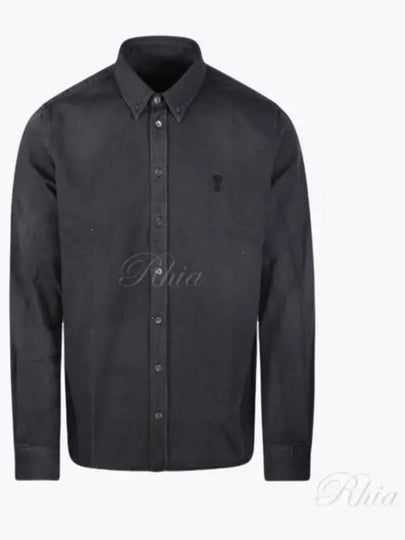 De Coeur Button Down Long Sleeve Shirt Black - AMI - BALAAN 2