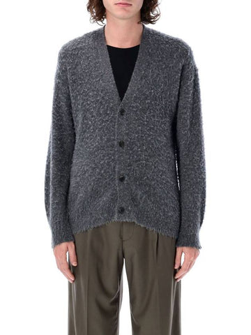 BRUSHED WOOL CASHMERE SILK KNIT CARDIGAN - AURALEE - BALAAN 1